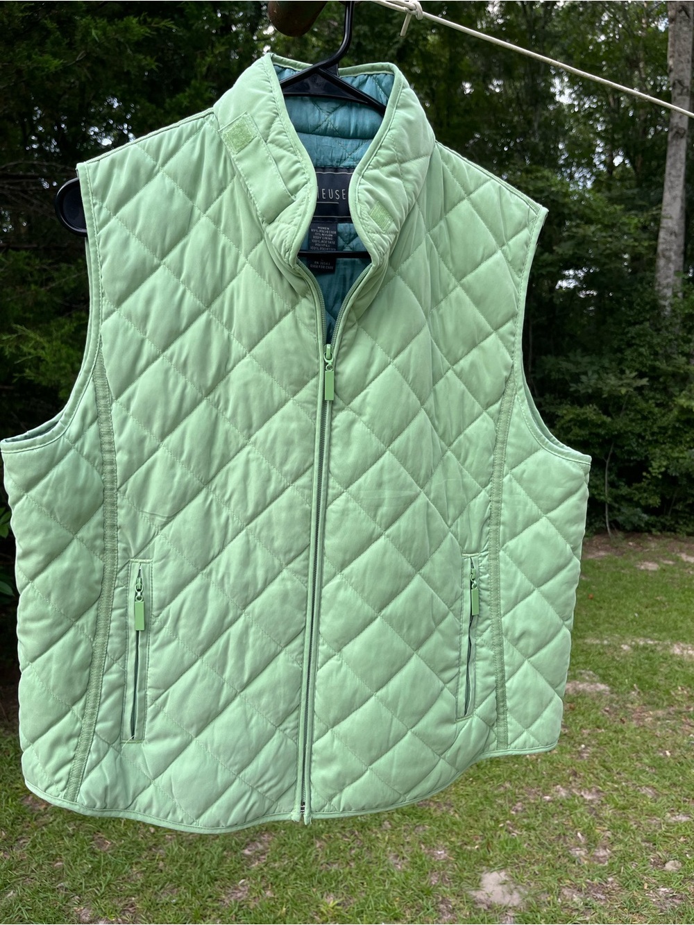 Van Heusen Mint Green Quilted Sleeveless Vest